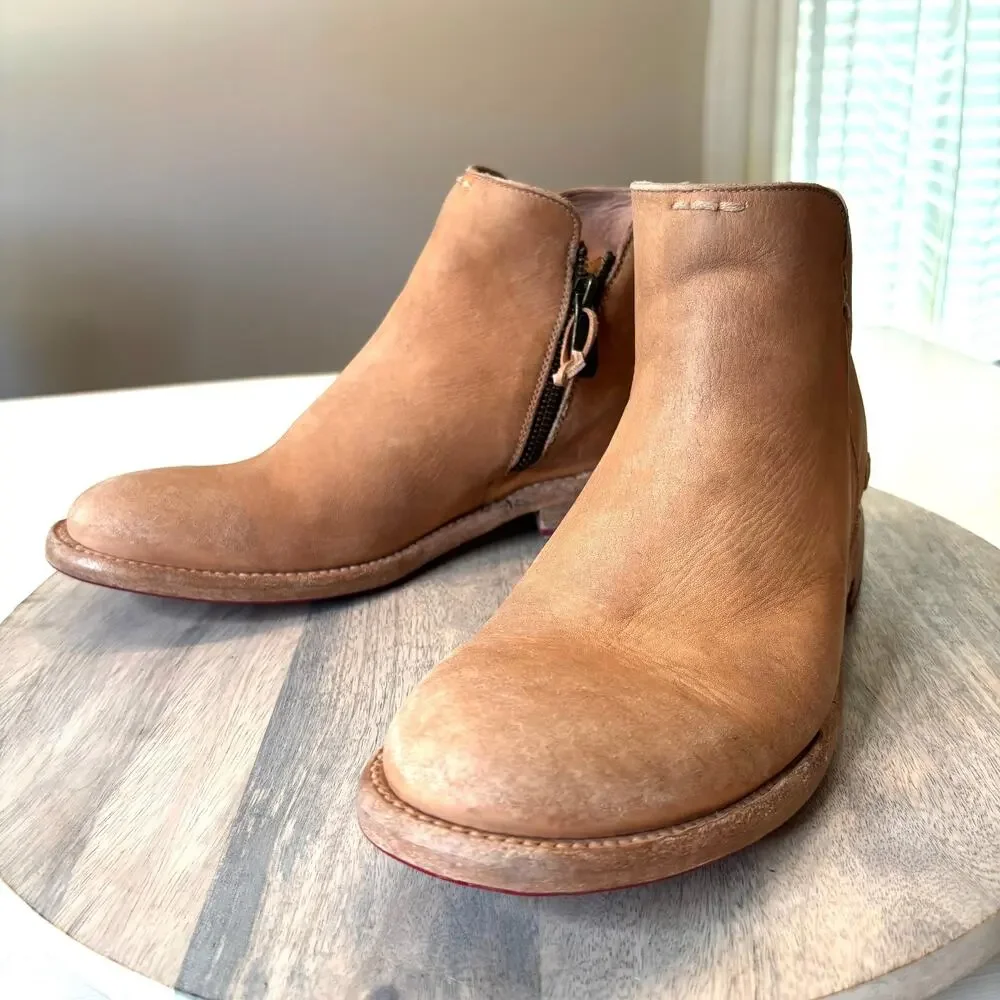 Bed Stu Yurisa Boots Women's 9.5 Ivory Velvet Leather Ankle Booties NIB F321147